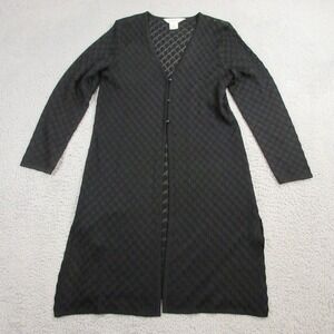 Exclusively Misook Womens Duster Knit Cardigan Sweater Dress size Small‎ Black